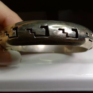 Navajo Hieroglyphic Sterling Silver Cuff Bracelet